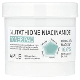 APLB, 谷胱甘肽煙醯胺爽膚水棉片,60 片,3.38 液量盎司(100 毫升)