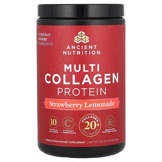 Ancient Nutrition, Multi Collagen Protein Powder, Strawberry Lemonade, 18.9 oz (535 g)
