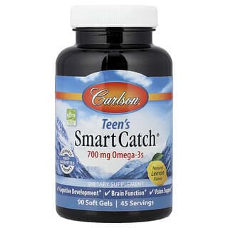 Carlson, Teen's Smart Catch，天然檸檬味，700 毫克，90 粒軟膠囊（每粒軟膠囊 350 毫克）