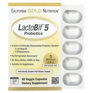 California Gold Nutrition, LactoBif® 5 益生菌，50 億 CFU，60 粒素食膠囊