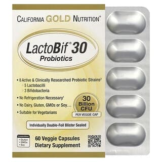 California Gold Nutrition, LactoBif® 30 益生菌，300 億 CFU，60 粒素食膠囊