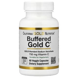 California Gold Nutrition, Buffered Gold C®，金標準抗壞血酸鈉（維生素 C），60 粒素食膠囊