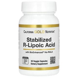 California Gold Nutrition, 含生物維生素的穩定 R-硫辛酸素食膠囊，30 粒