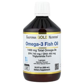 California Gold Nutrition, 挪威 Omega-3 魚油，天然檸檬味，16.9 液量盎司（500 毫升）