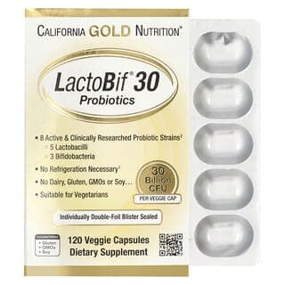 California Gold Nutrition, LactoBif® 30 益生菌，300 億 CFU，120 粒素食膠囊