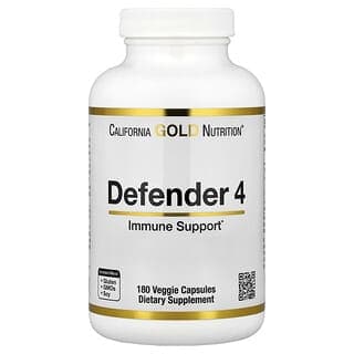 California Gold Nutrition, Defender 4，含維生素 C、維生素 D、鋅、硒，180 粒素食膠囊