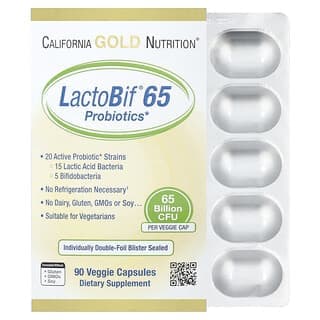 California Gold Nutrition, LactoBif® 65 Probiotics, 65 Billion CFU, 90 Veggie Capsules