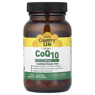 Country Life, 全素食輔酶 Q10,100 毫克,60 粒全素食軟膠囊