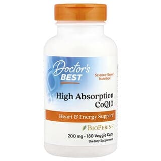 Doctor's Best, 高吸收率輔酶 Q10,含 BioPerine,200 毫克,180 粒素食膠囊