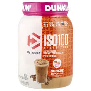Dymatize, ISO100® Hydrolyzed，全分離乳清蛋白，Dunkin’™ 卡布奇諾味，21.8 盎司（610 克）