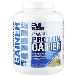 EVLution Nutrition, Stacked Protein® 增重粉，香草冰淇淋味，6 磅（2.72 千克）