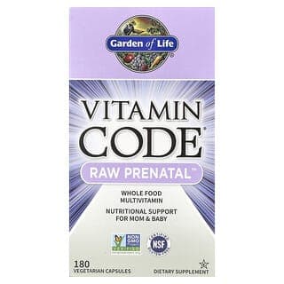 Garden of Life, Vitamin Code®，未加工產前營養™，180 粒素食膠囊