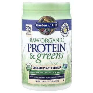 Garden of Life, 未加工有機蛋白質和綠色蔬菜，香草香，1 磅 3.4 盎司（550 克）