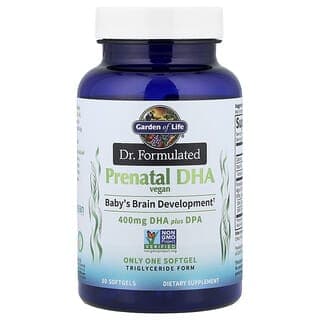 Garden of Life, Dr. Formulated 純素食產前 DHA 軟膠囊，400 毫克，30 粒裝