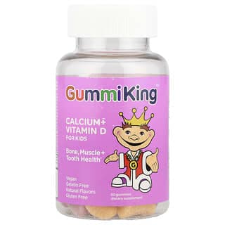GummiKing, 兒童鈣 + 維生素 D，60 粒軟糖