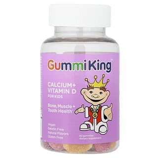 GummiKing, 兒童鈣 + 維生素 D，60 粒軟糖