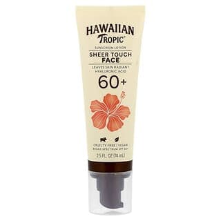 Hawaiian Tropic, 全粹觸感，面部抗曬乳，SPF 60+，2.5 液量盎司（74 毫升）