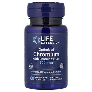 Life Extension, 優化鉻與 Crominex 3+，500 微克，60 粒素食膠囊