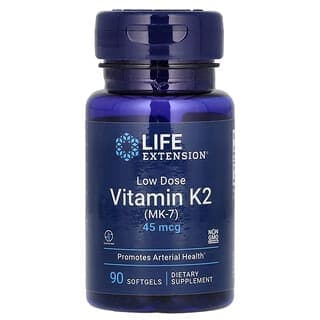Life Extension, 低劑量維生素K2（MK-7）,45微克，90粒軟膠囊