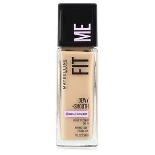Maybelline, Fit Me 系列，水潤 + 柔滑粉底液，SPF 18，120 經典象牙色，1 液量盎司（30 毫升）
