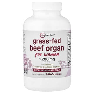 Micro Ingredients, Grass-Fed Beef Organ, For Women, 240 Capsules