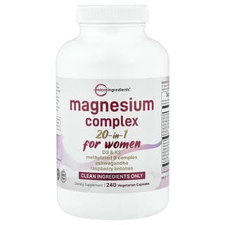 Micro Ingredients, Magnesium Complex 20-in-1, For Women, 240 Vegetarian Capsules