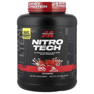 MuscleTech, Nitro-Tech™ 乳清蛋白，草莓味，4 磅（1.81 千克）