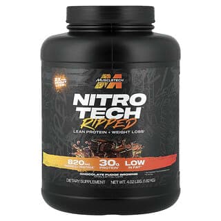 MuscleTech, Nitro Tech Ripped，瘦蛋白 + 輕體，巧克力軟糖布朗尼，4.01 磅（1.82 千克）