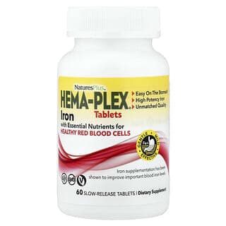 NaturesPlus, Hema-Plex，含有健康紅細胞必需營養素的鐵，60 片緩釋片