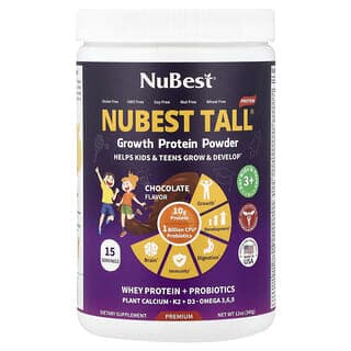 NuBest Tall®，成長支援蛋白質粉，適合 3 歲以上兒童和青少年，巧克力味，12 盎司（340 克）