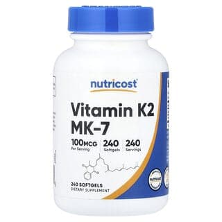 Nutricost, 維生素 K2 MK-7，100 微克，240 粒軟凝膠
