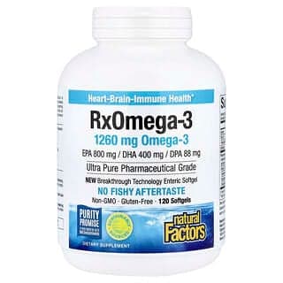 Natural Factors, Rx Omega-3，1,260 毫克，120 粒軟凝膠（每粒軟凝膠 630 毫克）