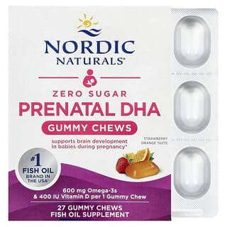 Nordic Naturals, 無糖產前 DHA，草莓橙味，27 片軟糖咀嚼片