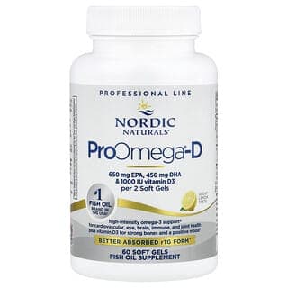 挪帝克, ProOmega2000-D，檸檬味，1,000 毫克，60 粒軟凝膠