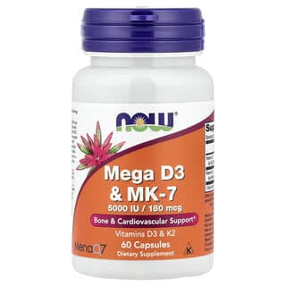 NOW Foods, Mega D3 和 MK-7，60 粒膠囊