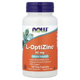 NOW Foods, L-OptiZinc®，100 粒素食膠囊