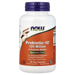 NOW Foods, Probiotic-10，1,000 億，60 粒素食膠囊