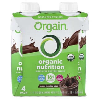 Orgain, 有機營養，多合一營養奶昔， 奶油巧克力軟糖，4 包，每包 11 液體盎司