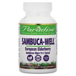 Paradise Herbs, Sambuca-Well，歐洲接骨木果，250 毫克，60 粒素食膠囊