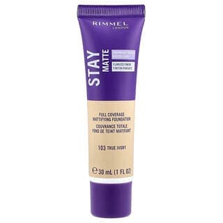 Rimmel London, Stay Matte 液體慕斯粉底，103 純正象牙色，1 液量盎司 (30 毫升)