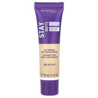 Rimmel London, Stay Matte 液體慕斯粉底，200 軟米色，1 液量盎司(30 毫升)