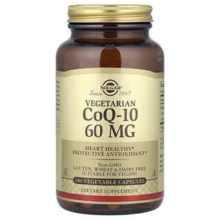 Solgar, 素食輔酶 Q10,60 毫克,180 粒素食膠囊