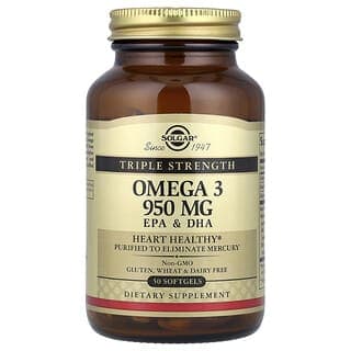 Solgar, 歐米伽-3,EPA 和 DHA,三重強度,950 毫克,50 粒軟凝膠