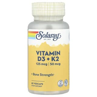 Solaray, 維生素 D3 + K2，無大豆，60 粒素食膠囊