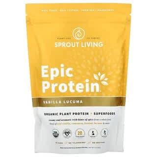Sprout Living, Epic Protein®，有機植物蛋白質 + SuperFood，香草蛋黃果，1 磅（456 克）