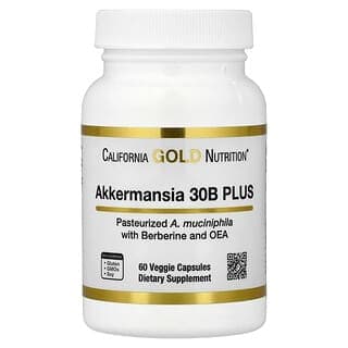 California Gold Nutrition, 含小檗鹼和 OEA 的嗜黏蛋白阿克曼菌 Akkermansia 30B PLUS，60 粒素食膠囊