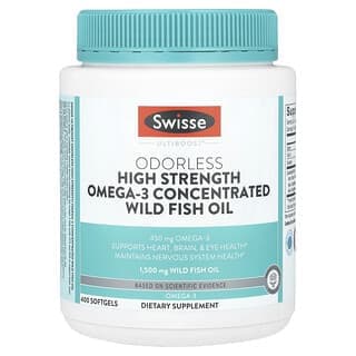 Swisse, Ultiboost®，無味高濃度 Omega-3 濃縮野生魚油，1,500 毫克，400 粒軟膠囊