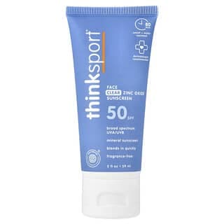 think, Thinksport，透明鋅活性面，SPF 50，2 液量盎司（59 毫升）