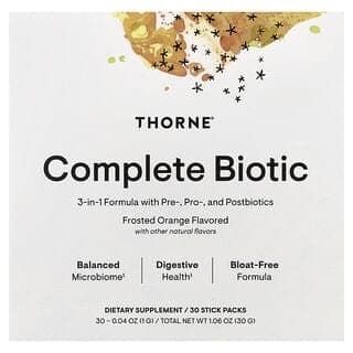 Thorne, Complete Biotic，糖霜橙味，30 條，每條 0.04 盎司（1 克）