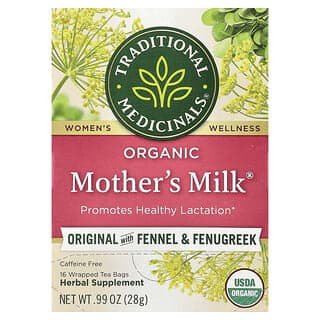 Traditional Medicinals, Organic Mother's Milk®，原初茴香/胡蘆巴，無咖啡萃取，16 茶包，0.99 盎司（28 克）